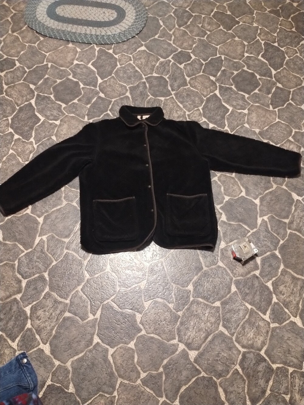 Woolrich mens black diamond quilted   coat Made in USA  VINTAGEl